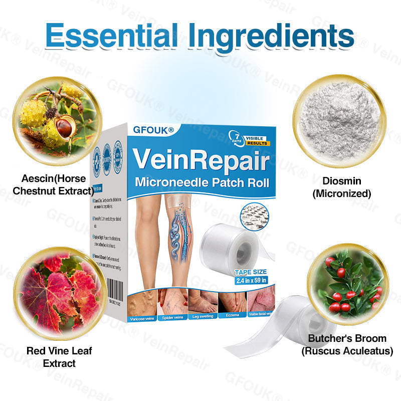 🇨🇦🏆✅️🏃GFOUK® VeinRepair Microneedle Patch Roll⚡Instant Relief, Long-Term Results
